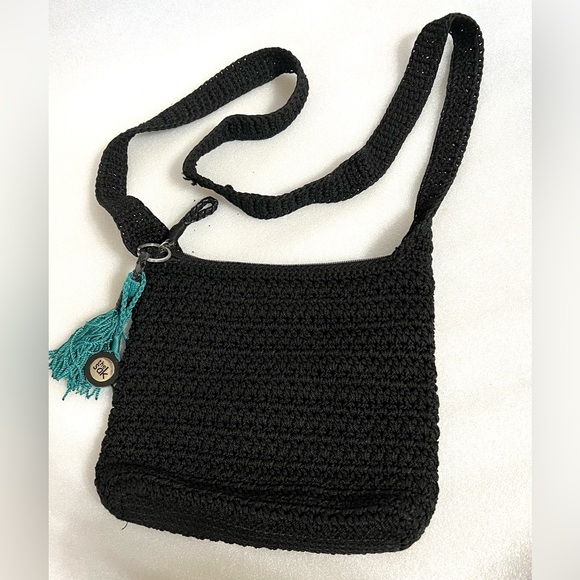 The Sak black hand-crocheted cross-body.bag - Picture 1 of 4